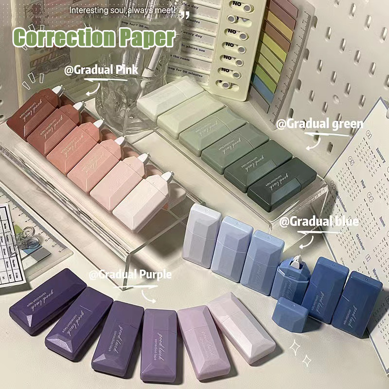 Correction Tape Roller - 6PC Card Style Gradient Correction Tape