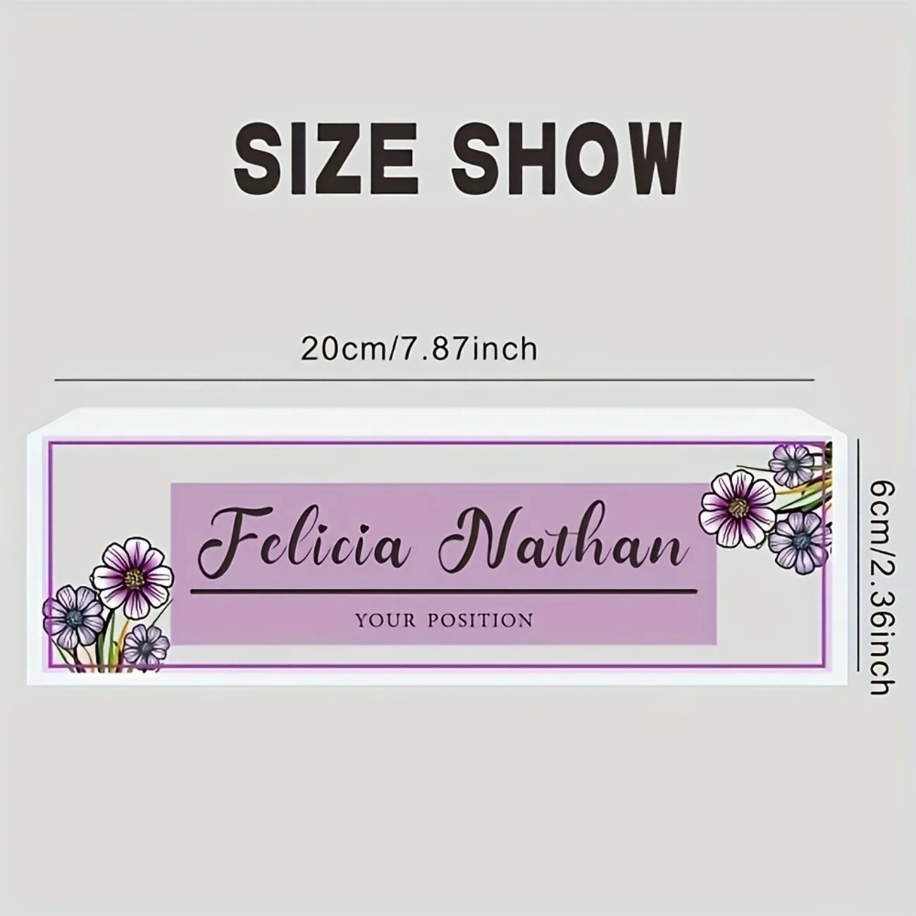 Pink‑Purple Floral Acrylic Des - đánh giá và giá Desk Name Plate