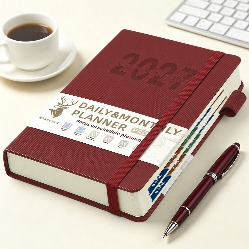 A5 Size Daily Planner Notebook - đánh giá và giá Journal Leather Hardcover