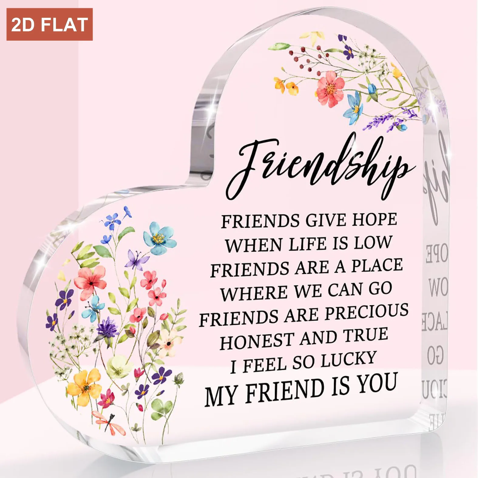 Heart-Shaped Acrylic Friendshi - đánh giá và giá Desk Name Plate
