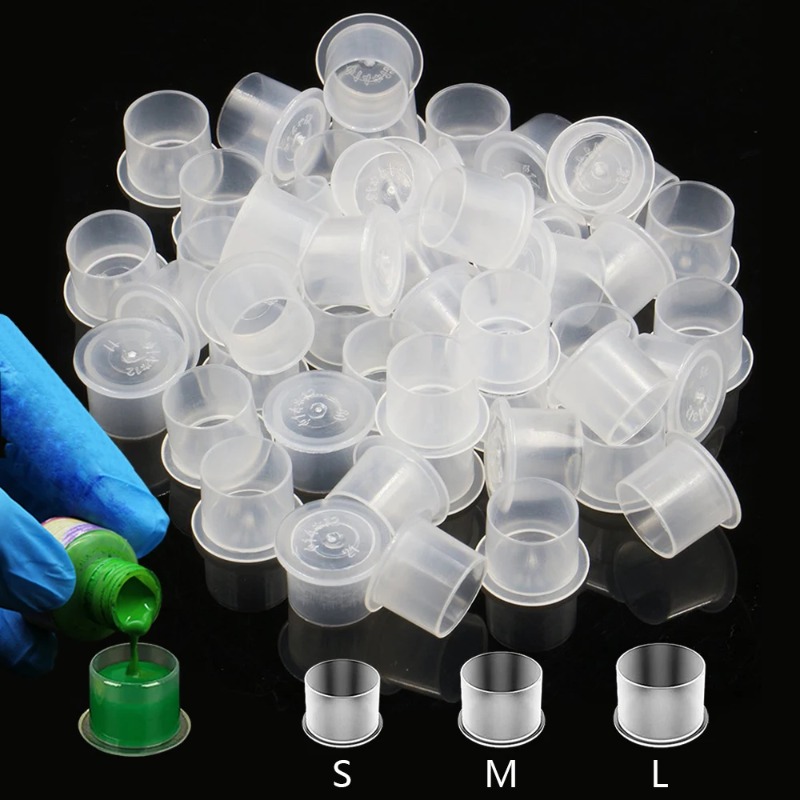 100Pcs Plastic Tattoo Ink Cups - đánh giá và giá Calligraphy Ink Bottle